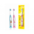 Dentissimo Junior 2 6 Zahnbürste Weiches und farbenfrohes Kinderkind, das sich an die Mundhygiene gewöhnt